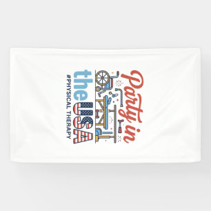 Fysieke therapie feest in de VS vintage T-shirt_ Spandoek