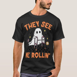 Fysieke therapie Halloween Ze zien me rollen PT T-shirt