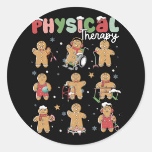 Fysieke therapie Kerst Gingerbread Fysieke Th Ronde Sticker