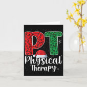 Fysieke Therapie Kerst Santa Hoed Pt Therapeut Kaart (Gele Bloem)
