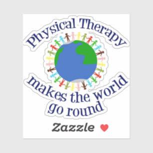 Fysieke therapie maakt de wereld rond sticker