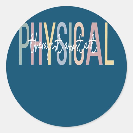 Fysieke Therapist Assistant Boho PTA Ronde Sticker (Voorkant)