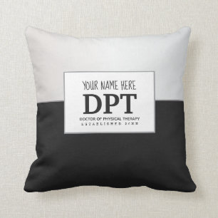 Fysieke therapist DPT Gepersonaliseerd Zilver en Z Kussen