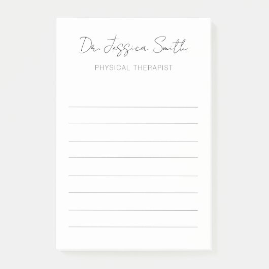 Fysieke therapist DPT Simple Calligraphy Post-it® Notes (Voorkant)