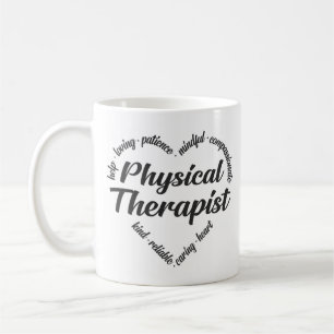 Fysieke therapist Heart Word Cloud Koffiemok