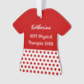 FYSIEKE THERAPIST Professie RED Polka Dots A10 Ornament (voorkant)
