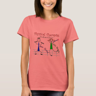 Fysieke Therapist Stick Mensen "Blijf bewegen" T-shirt