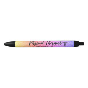 Fysieke therapistische regenboog Glitter, geperson Zwarte Inkt Pen