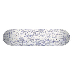 Fysieke vergelijkingen in blauwe pen // skateboard