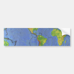 Fysieke Wereldkaart 1994 - Tectonische Borden - US Bumpersticker