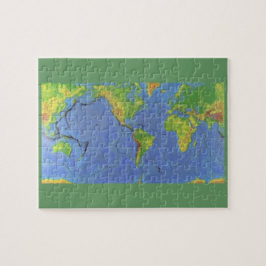 Fysieke Wereldkaart 1994 - Tectonische Borden - US Legpuzzel (Horizontaal)