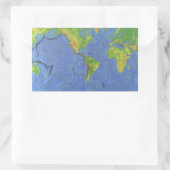 Fysieke Wereldkaart 1994 - Tectonische Borden - US Rechthoekige Sticker (Tas)