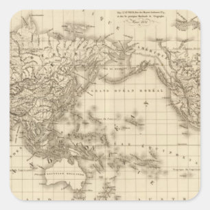 Fysieke wereldkaart vierkante sticker