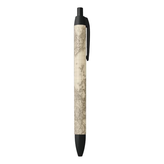 Fysieke wereldkaart zwarte inkt pen (Achterkant (Verticaal))