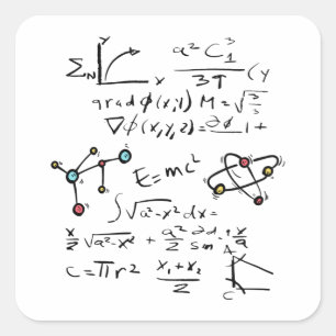 Fysieke Wiskunde Formule Leerleraar Moleculen Vierkante Sticker