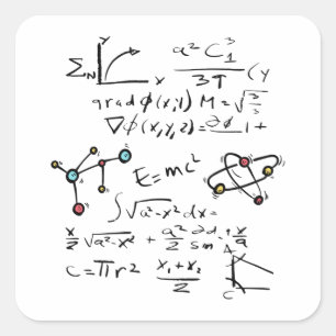 Fysieke Wiskunde Formule Leerleraar student Molecu Vierkante Sticker