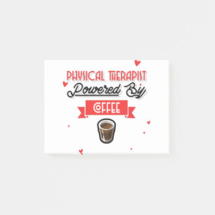 Fysiotherapeut aangedreven door koffie post-it® notes