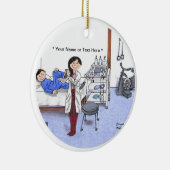 Fysiotherapeut, lang zwart haar keramisch ornament (Rechts)