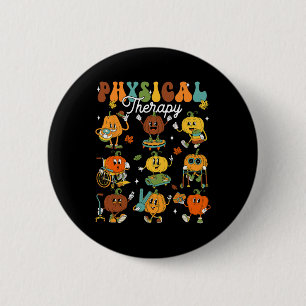 Fysiotherapeut Pompoen Herfst Thanksgiving Ronde Button 5,7 Cm
