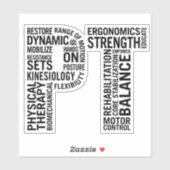 Fysiotherapeut PT Fysiotherapie Sticker (Vel)