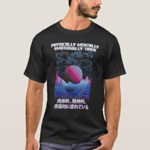 Fysisch gelaagde dampgolf esthetisch Japans E Gi T-shirt