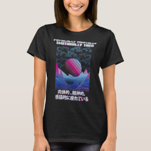 Fysisch gelaagde dampgolf esthetisch Japans E Gi T-shirt