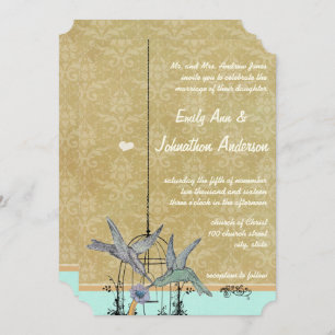Fysische Bird Cage Wedding Invitations Kaart