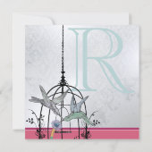 Fysische Bird Cage Wedding Invitations Kaart (Achterkant)