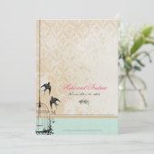 Fysische  Bird Cage Wedding Invitations Kaart (Staand voorkant)