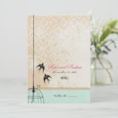 Fysische  Bird Cage Wedding Invitations Kaart (Staand voorkant)