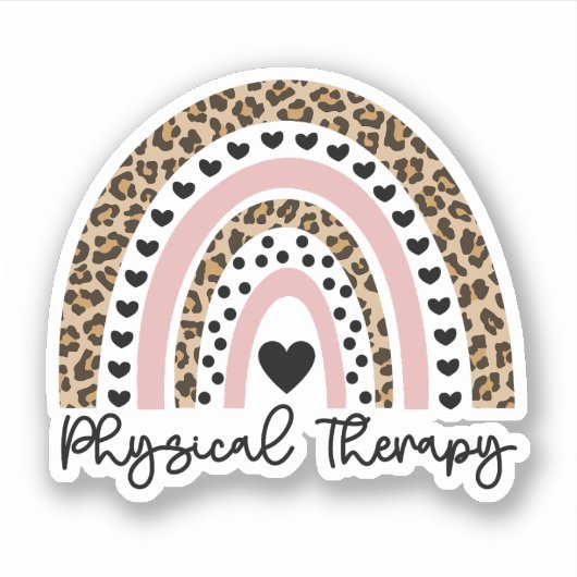 Fysische theetherapie, regenboog, fysieke therapis sticker (Voorkant)