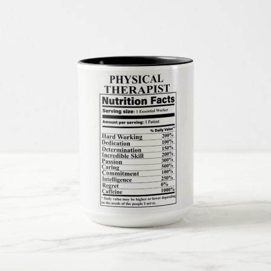 Fysische therapistische voedingsfeiten mok (Midden)