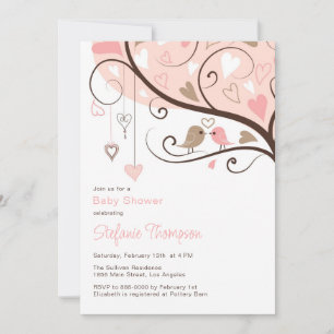 Fysische vogels Het is een Girl Baby shower Uitnod Kaart