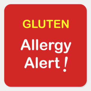 g1 - Allergie Alert - GLUTEN. Vierkante Sticker
