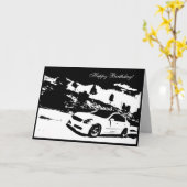 G35 Sedan Car thème carte d'anniversaire (Fleur jaune)