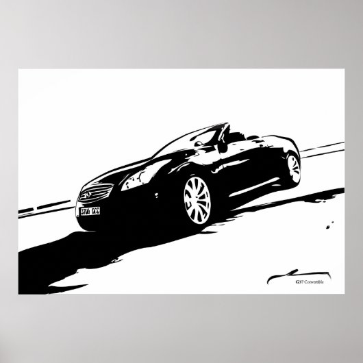 G37 Converteerbaar zwart-wit Poster (Voorkant)