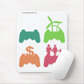 G4C Gestapelde Icons Mousepad Muismat (Met muis)