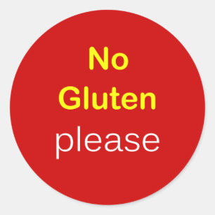 g5 - Verzoek om voedsel ~ GEEN GLUTEN PLEASE. Ronde Sticker
