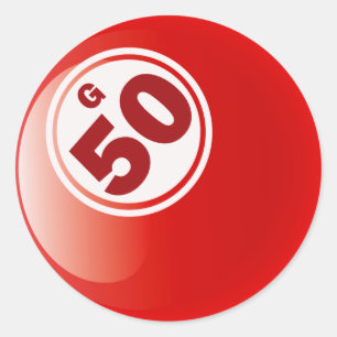 G 50 BINGO BALL RONDE STICKER