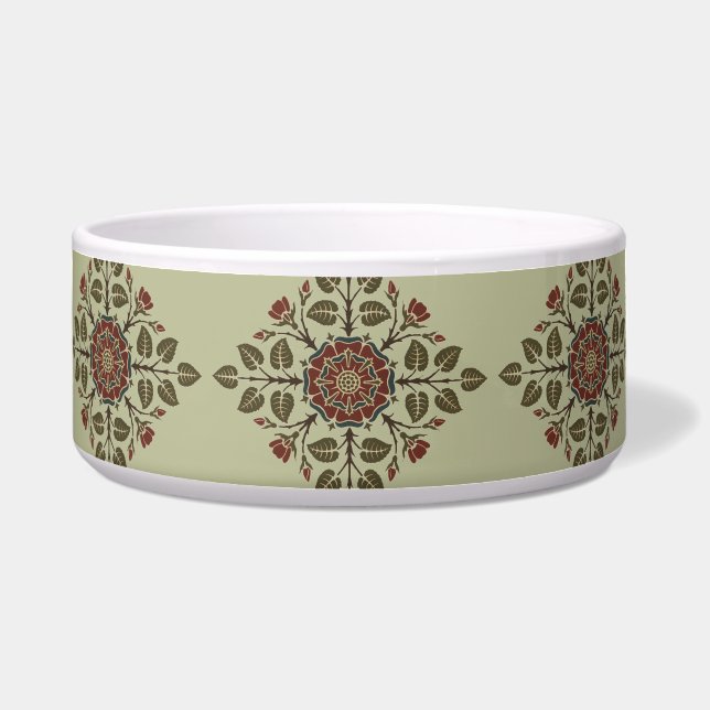 G.A. Audsley Art Nouveau Rose Floral Pattern Voerbakje (Voorkant)