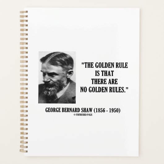 G. B. Shaw Golden Rule No Golden Rules Quote Planner (Voorkant)