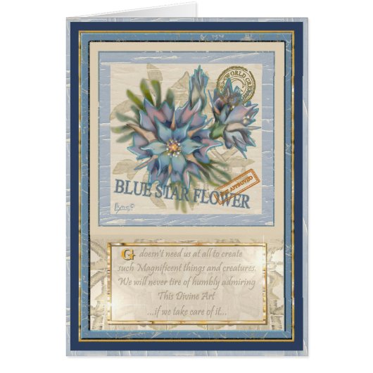 G Bureau de la création bleu fleur carte d'anniver (Devant)