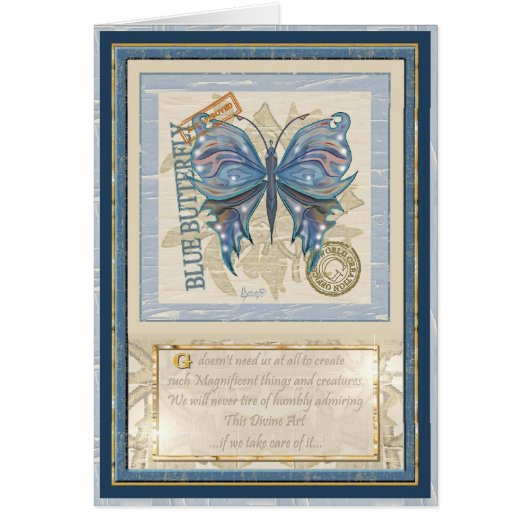 G Carte blanche papillon bureau de création (Devant)