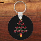 G Christmas Tree Xmas Goats Tree Santa Hat Sleutelhanger (Voorkant)