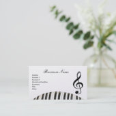 G-Clef en piano-toetsenbord Visitekaartje (Staand voorkant)