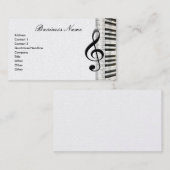 G-Clef & Piano Clavier Notes musicales Carte de vi (Devant / Derrière)