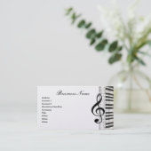 G-Clef & Piano Clavier Notes musicales Carte de vi (Debout devant)