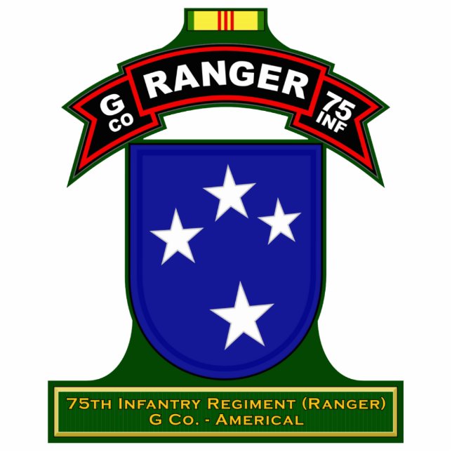 G Co., 75th Infantry Regiment - Ranger, Vietnam Staand Fotobeeldje (Voorkant)