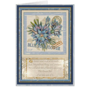 G Creatie Office blauwe bloem blanco kaart