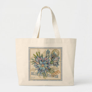 G creatieve blauwe Kantoor bloem Grote Tote Bag